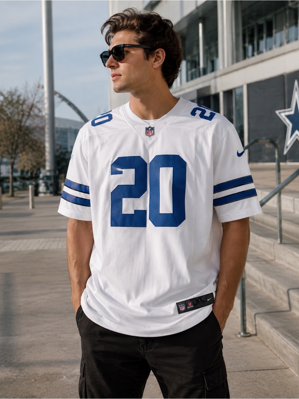 Nike White & Blue #20 Dallas Cowboys Men’s Jersey